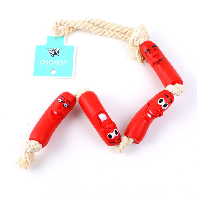 Gioco per cani con quattro salsicce