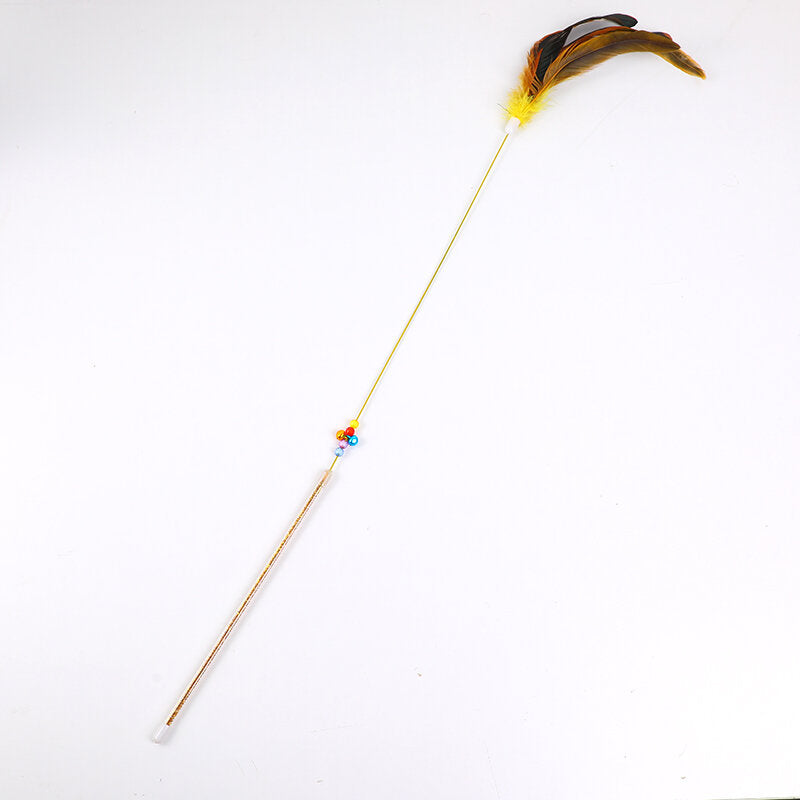 Bastone stuzzicante per gatti con piume a tinta unita