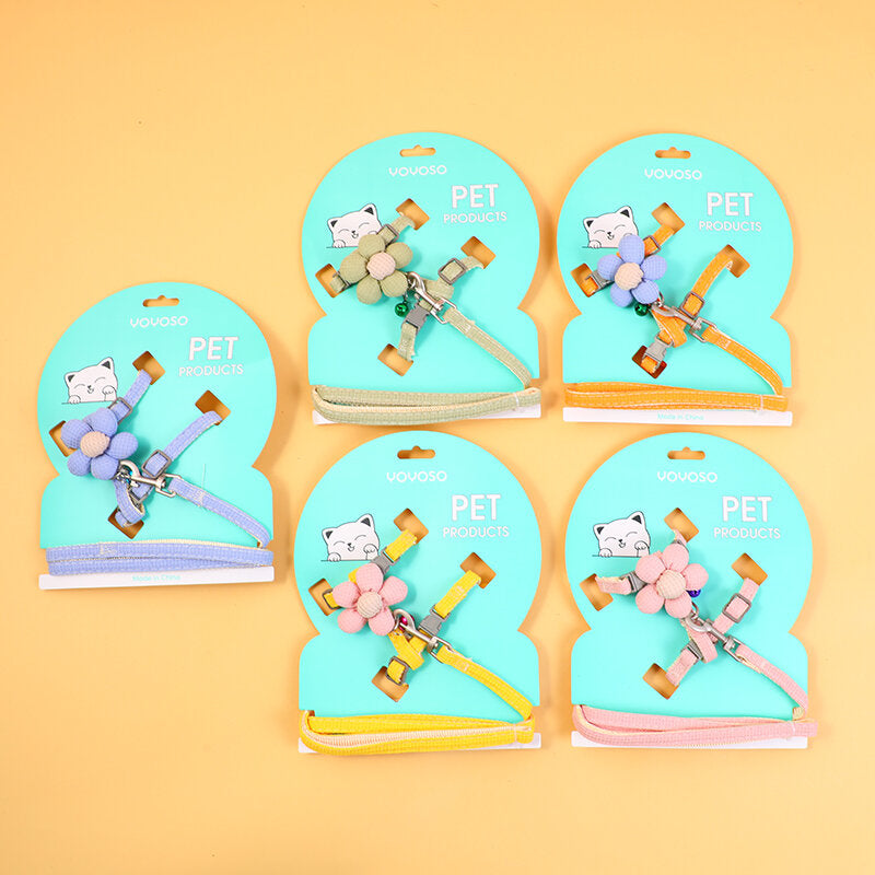 Guinzaglio per gatti/cani floreale da 1,0 cm