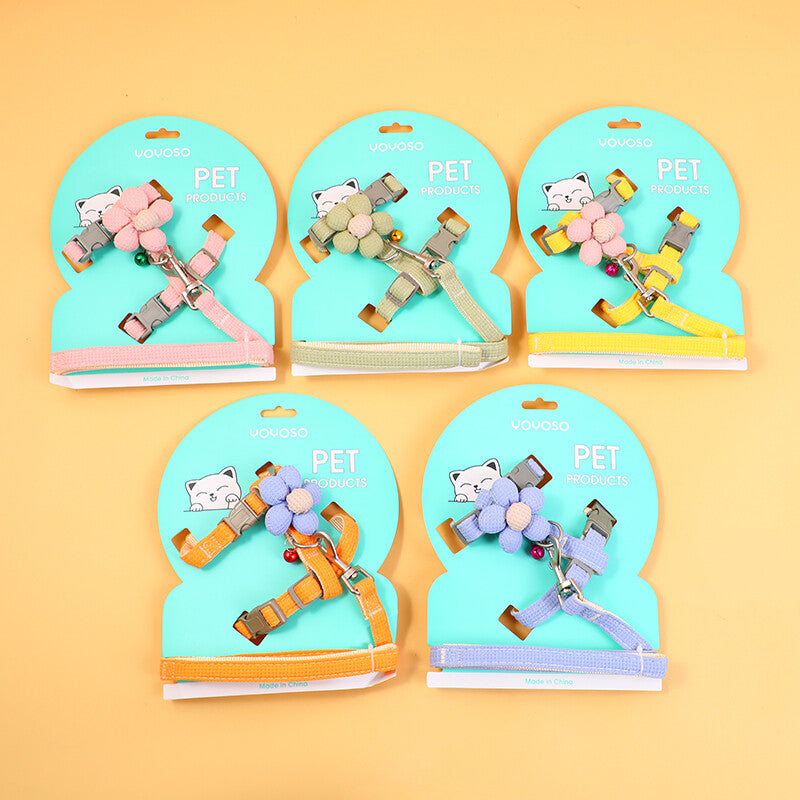 Guinzaglio per gatti floreale da 1,5 cm