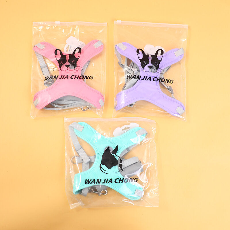 Guinzaglio a tinta unita sul petto e sulla schiena-M