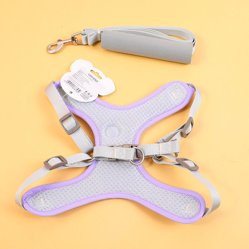 Guinzaglio a tinta unita sul petto e sulla schiena-M