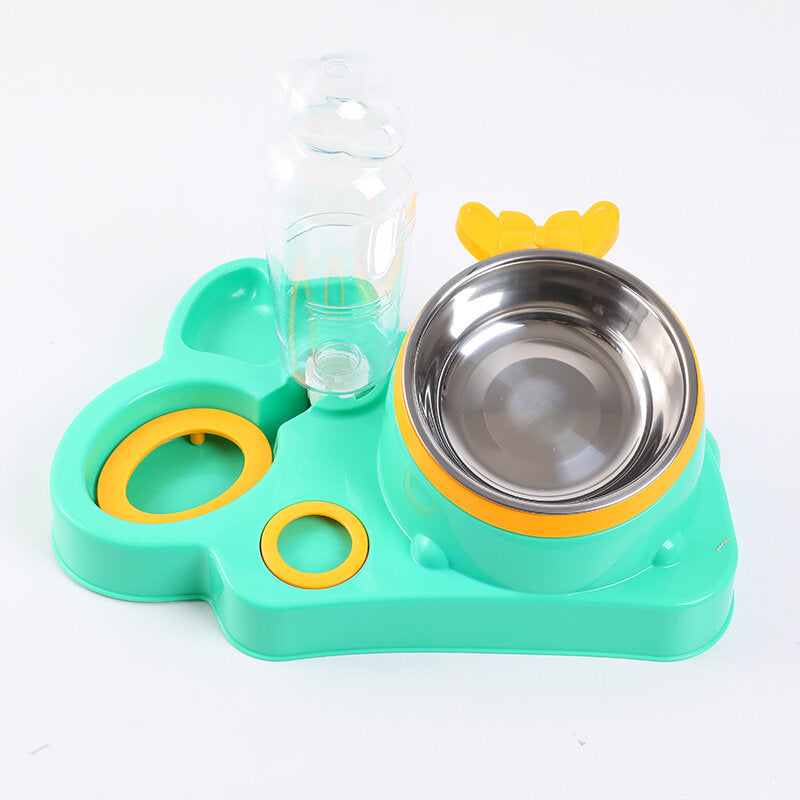 Ciotola di conigli con ciotola e beverino in acciaio inox