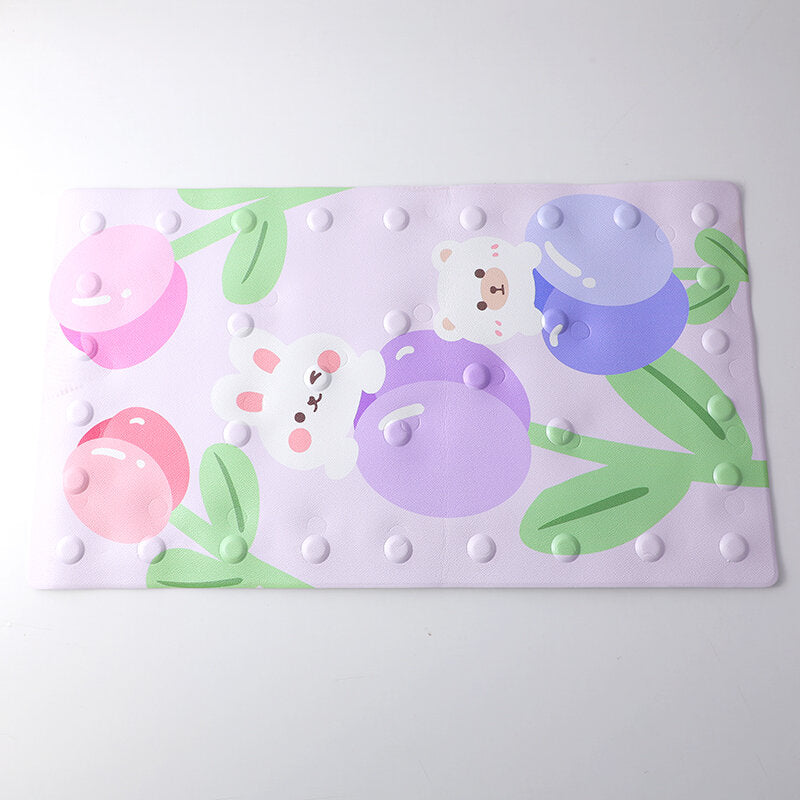 Tappetino da bagno con stampa animali e fiori di litchi - viola