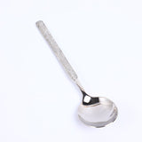 Cucchiaio tondo in acciaio inox 304 con texture in pietra-argento