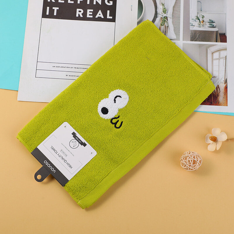 Animale con granper occhi asciugamano-erba verde