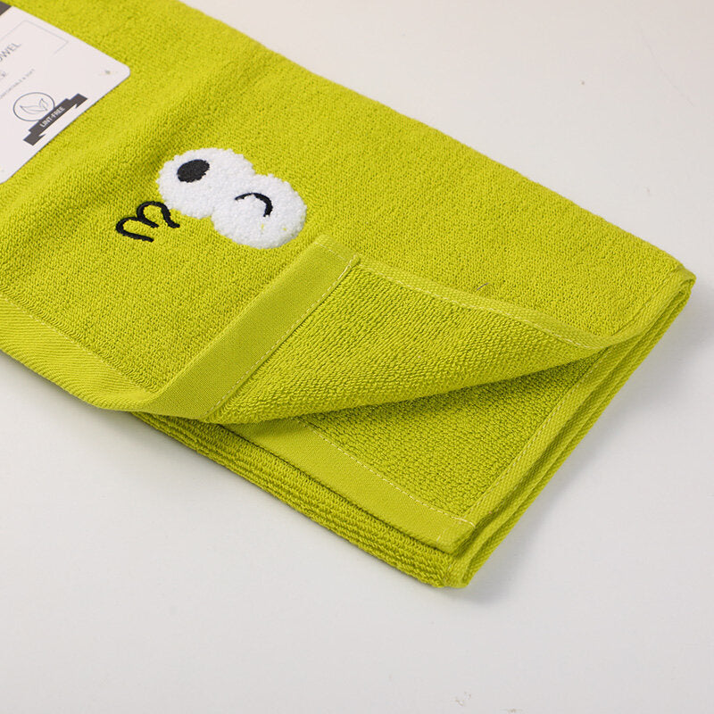 Animale con granper occhi asciugamano-erba verde