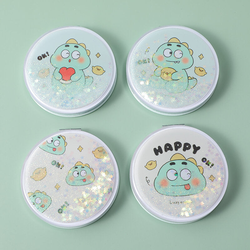 Specchio rotondo Happy cute dinosaur series-quicksand