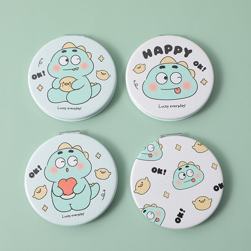 Happy cute dinosaur series-grande specchio rotondo di moda-1Pz