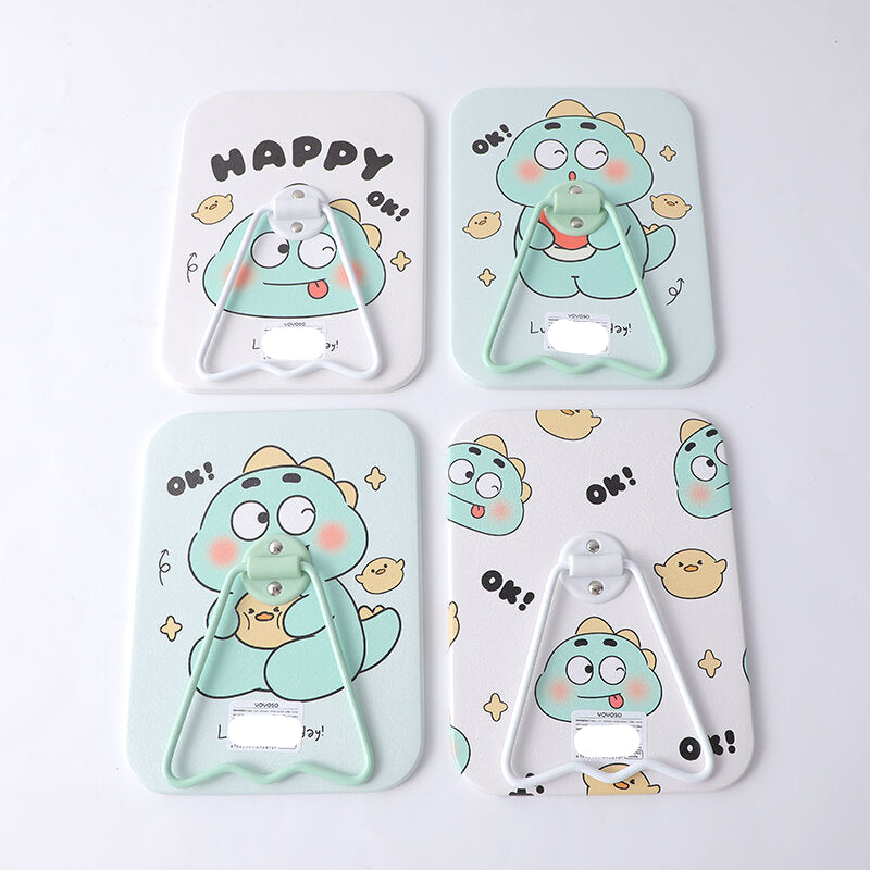 Happy cute dinosaur series-specchio da tavolo quadrato con supporto-1Pz