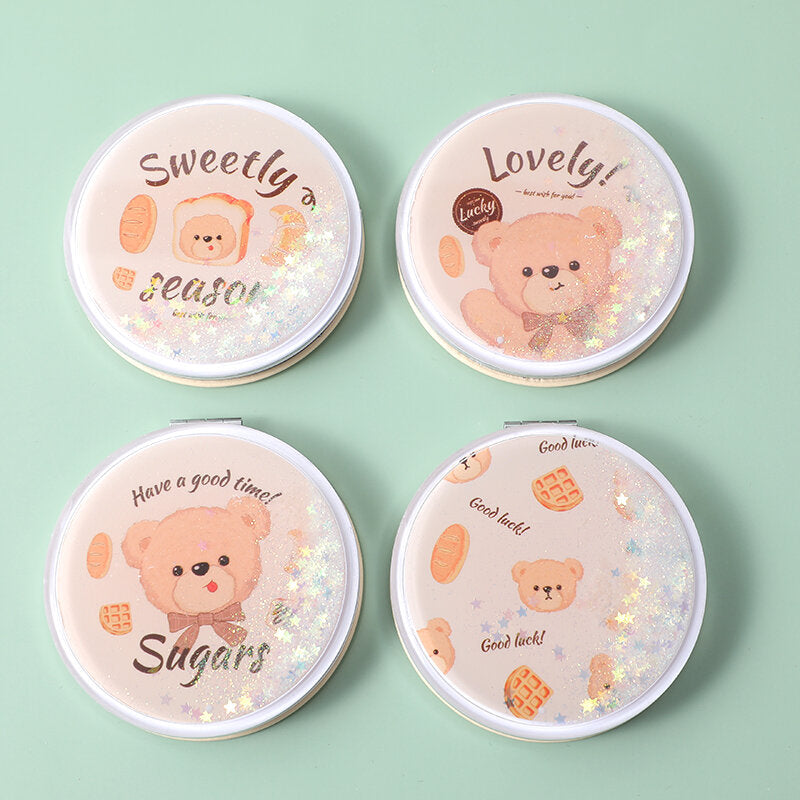 Specchio rotondo della serie Bread bear-quicksand -1Pz