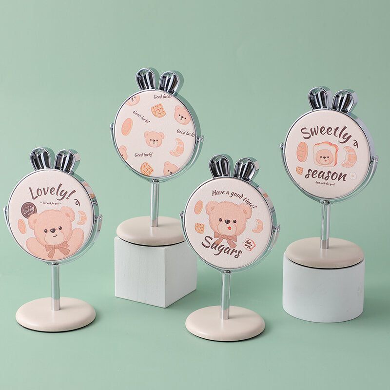 Specchio da tavolo piccolo della serie Bread bear - testa di coniglio-1Pz