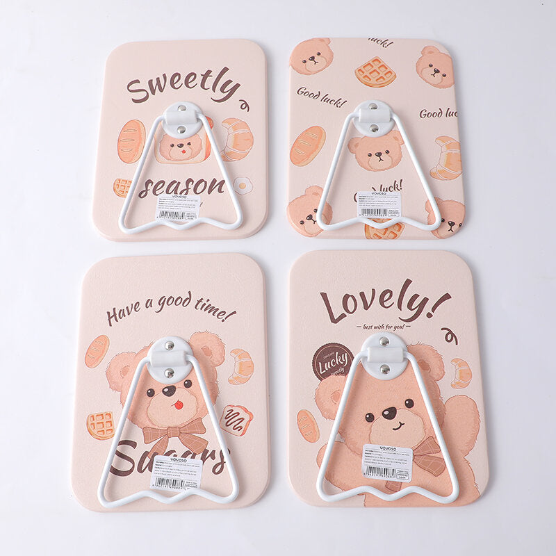 Specchio da tavolo quadrato con supporto della serie Bread bear