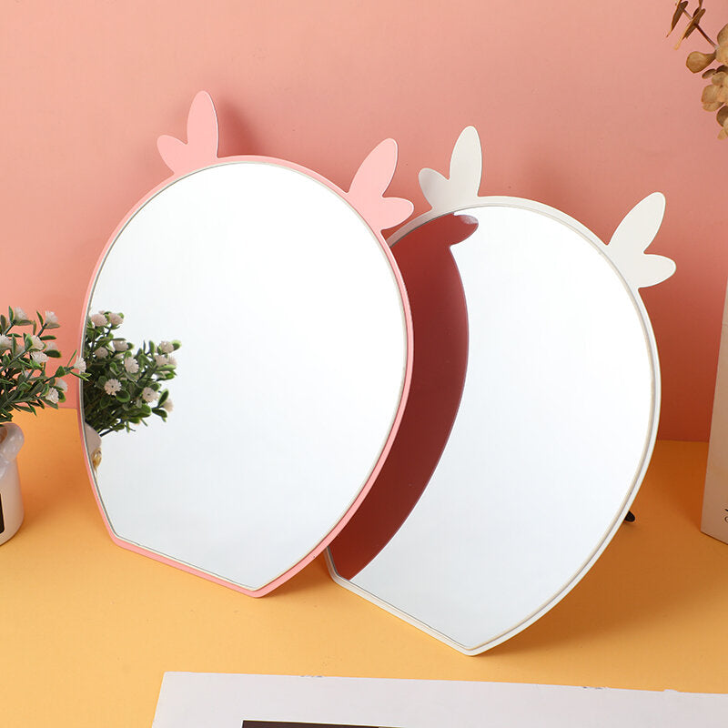 Specchio da tavolo in metallo creativo a due foglie d'erba (grande)-1Pz