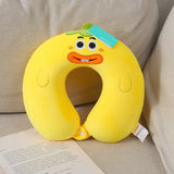 Divertente cuscino a U di famiglie di ortaggi, giallo