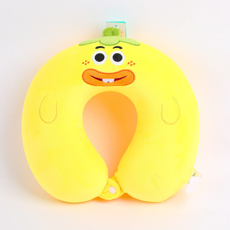 Divertente cuscino a U di famiglie di ortaggi, giallo