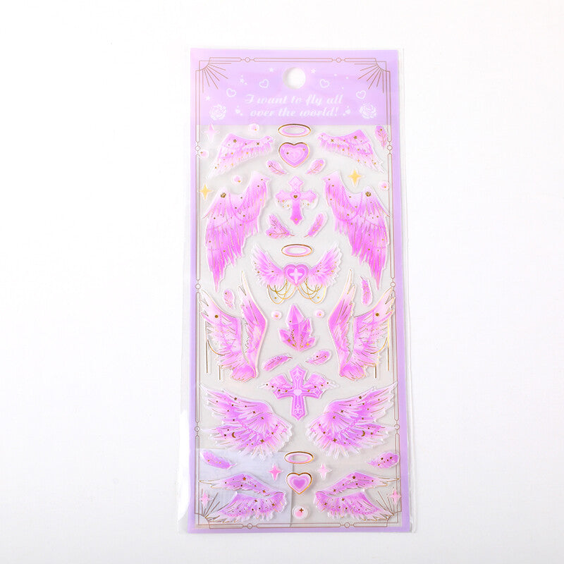 Ali d'angelo adesivi in cristallo con stampa a caldo-YT-AS