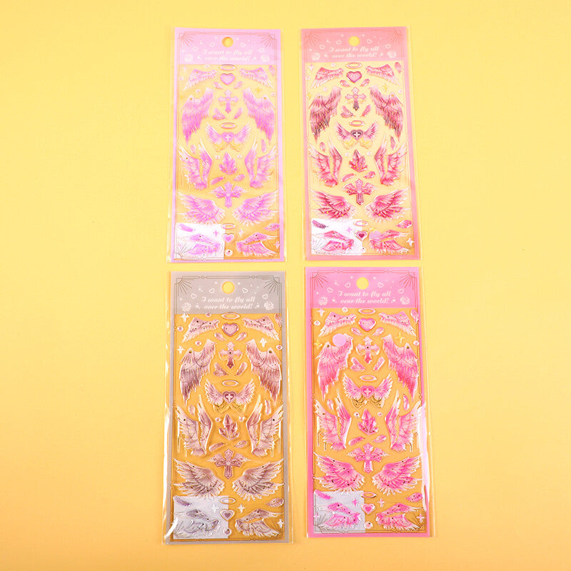 Ali d'angelo adesivi in cristallo con stampa a caldo-YT-AS