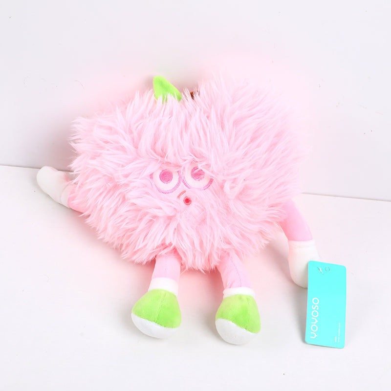 Bambola di peluche alla frutta rosa di buona fortuna-25 cm