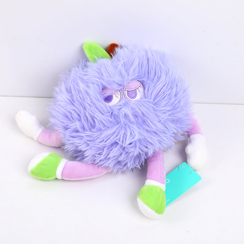 Blu e bianco buona fortuna frutta bambola peluche-25cm