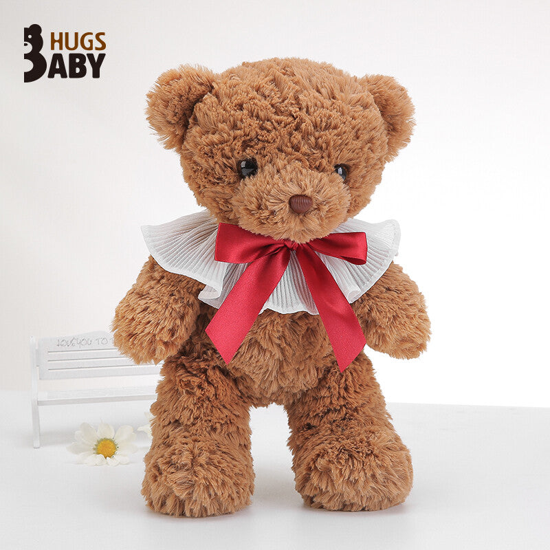 Bambola di peluche orsetto rosso con fiocco - 43 cm