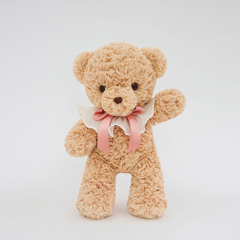 Bambola di peluche orsetto rosa con fiocco - 43 cm