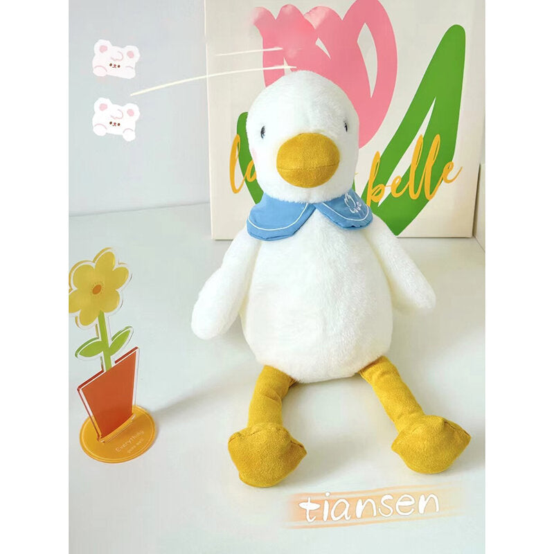 Peluche grande oca bianca addormentata - 35 cm