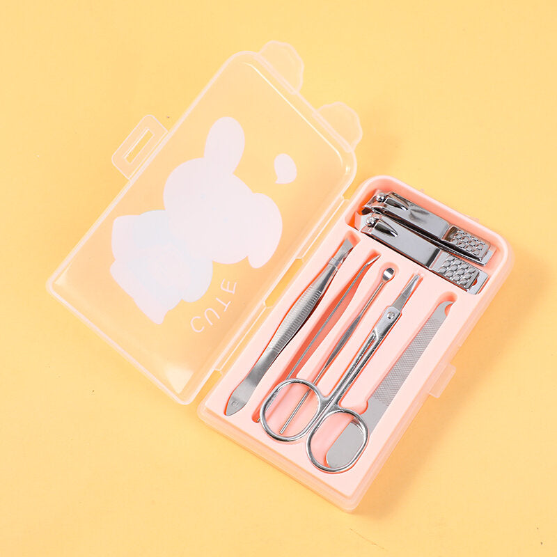 Set di sette pezzi per la manicure della testa grande dei cartoni animati