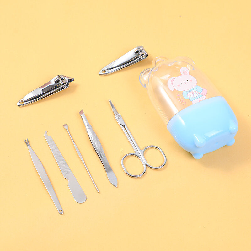 Serie di manicure con motivi a cartoni animati, set da sette pezzi