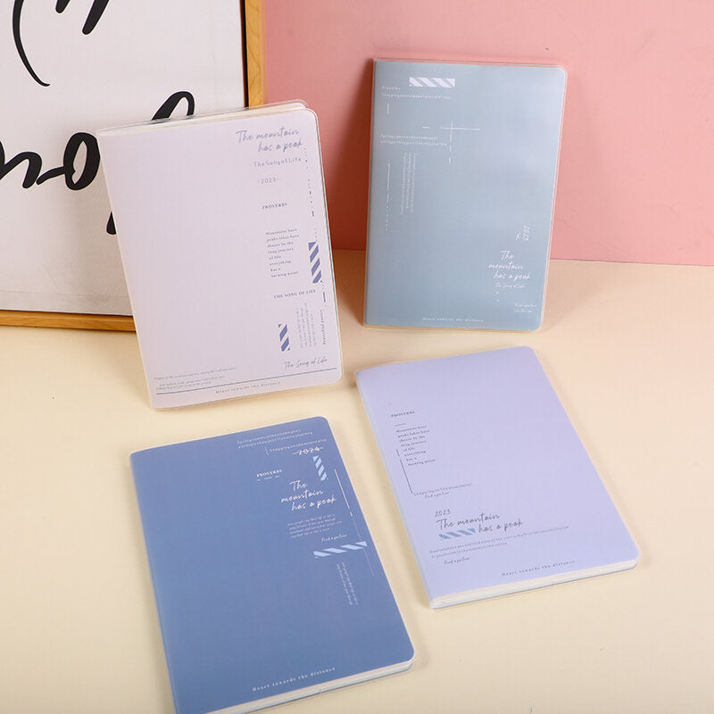 32K Time motto quaderno sottile rivestito in plastica - pagine interne a righe orizzontali