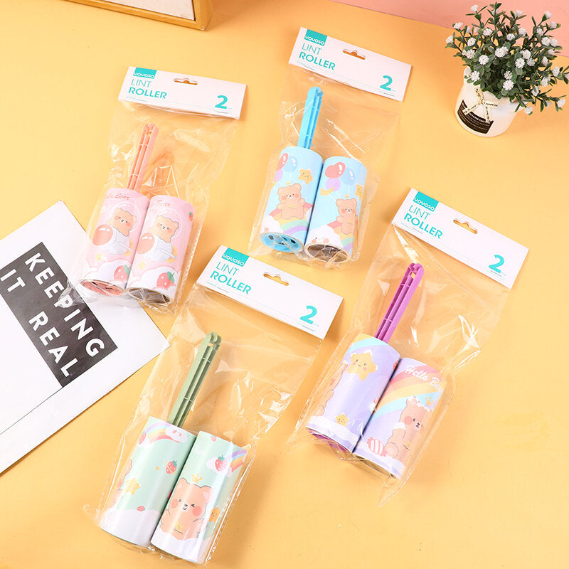 2 pezzi rullo per lanugine con manico in vimini da 10 cm (20 fogli)