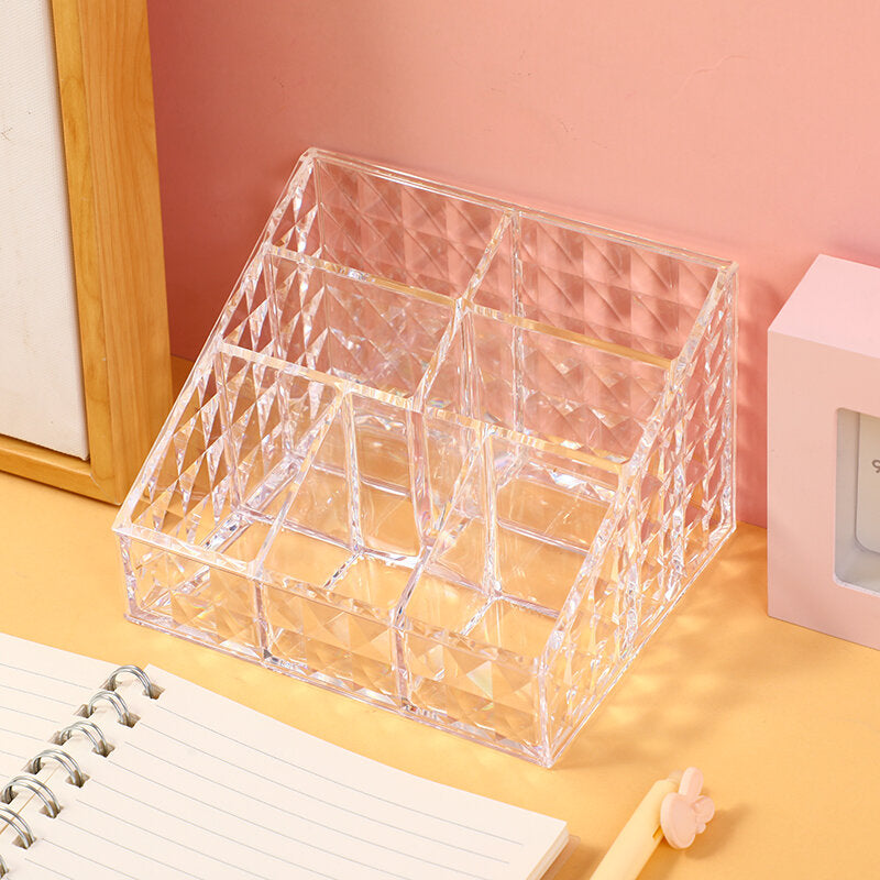 Scatola portaoggetti per cosmetici con superficie a forma di diamante