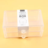 Scatola portaoggetti con cassetto a doppio strato con maniglia a forma di diamante