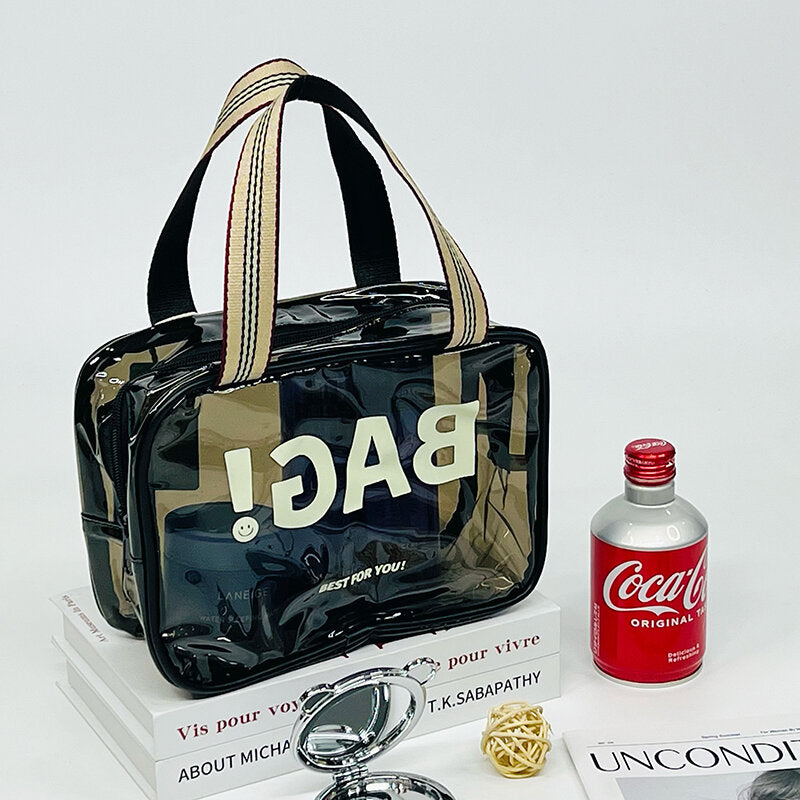Borsa cosmetica portatile rettangolare trasparente (BAG )-piccola