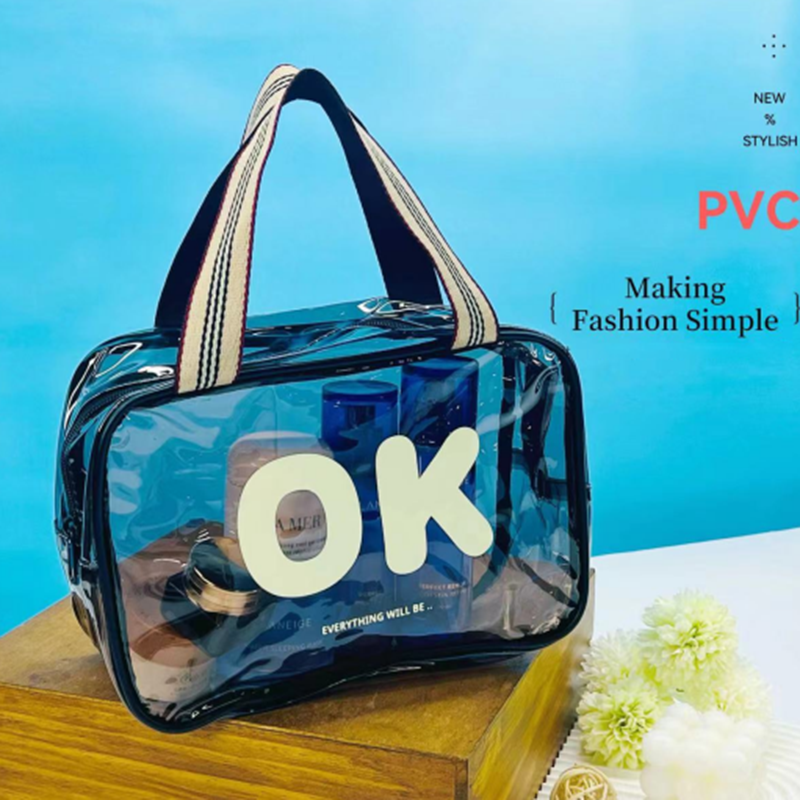 Borsa cosmetica portatile rettangolare trasparente (OK )-piccola