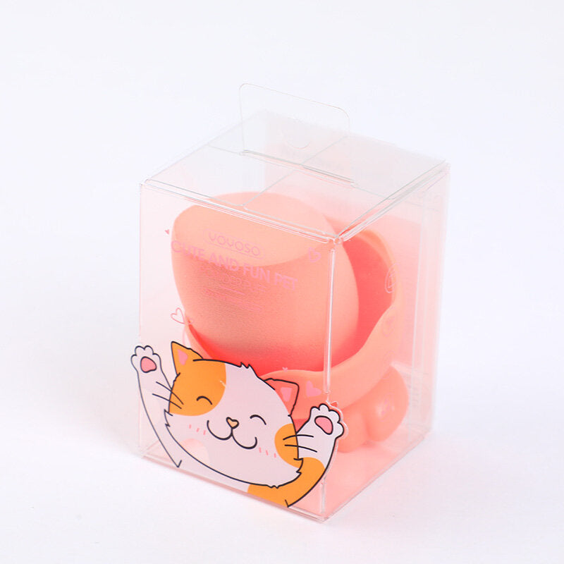 SPUGNA Carino e divertente il piumino in polvere di animali domestici, di colore arancione