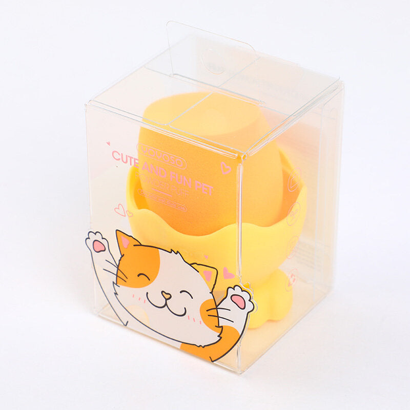 SPUGNA Carino e divertente il piumino da cipria di animali domestici, giallo