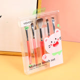 Set di 5 pennelli per trucco in gelatina morbida, rosa