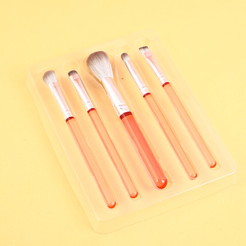 Set di 5 pennelli per trucco in gelatina morbida, rosa