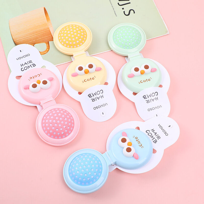 Pettine pieghevole a cuscino d'aria serie Big-eyed con specchio