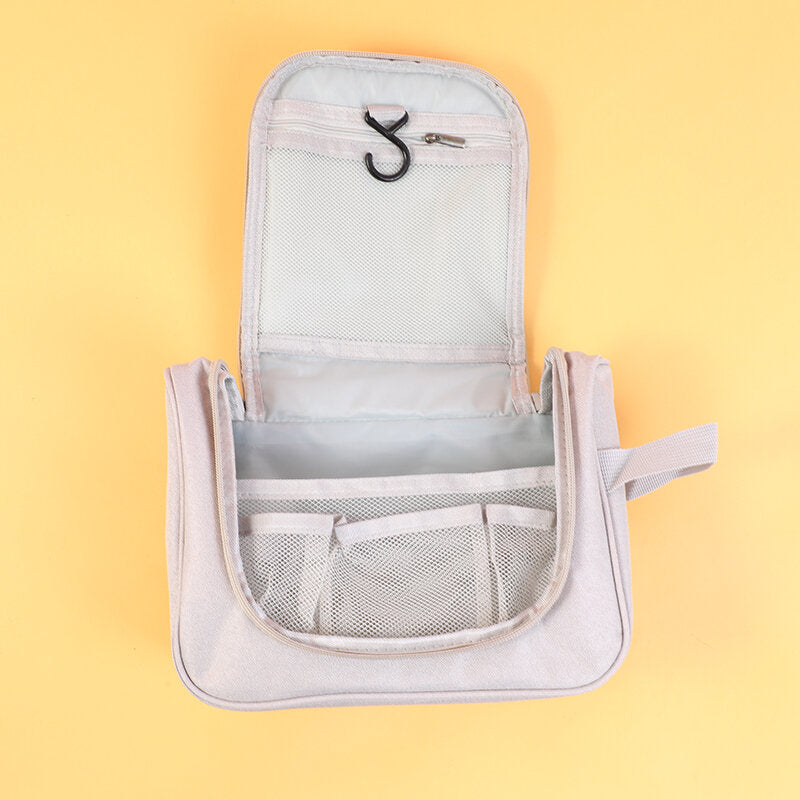 Borsa cosmetica portatile semplice ed elegante con gancio