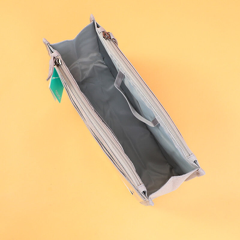 Borsa cosmetica semplice ed elegante (compresa una più piccola all'interno)