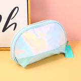 Borsa cosmetica a conchiglia in pelle lucida laser - Grande