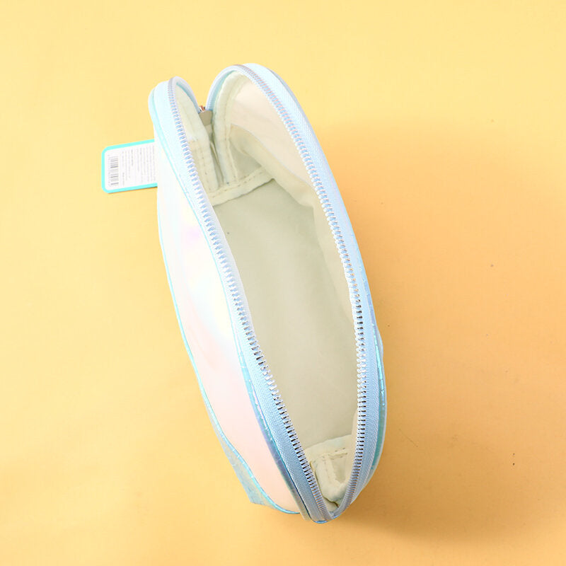 Borsa cosmetica a conchiglia in pelle lucida laser - Grande