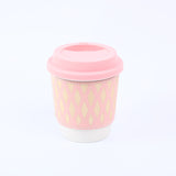 Tazza con custodia in pelle a rombi 300ml-rosa