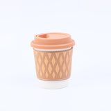 Tazza con custodia in pelle a rombi 300ml-caffè