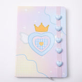 San Valentino - Accessorio a forma di cuore Copertina rigida A5 - Pagina interna con riga orizzontale 96 pezzi