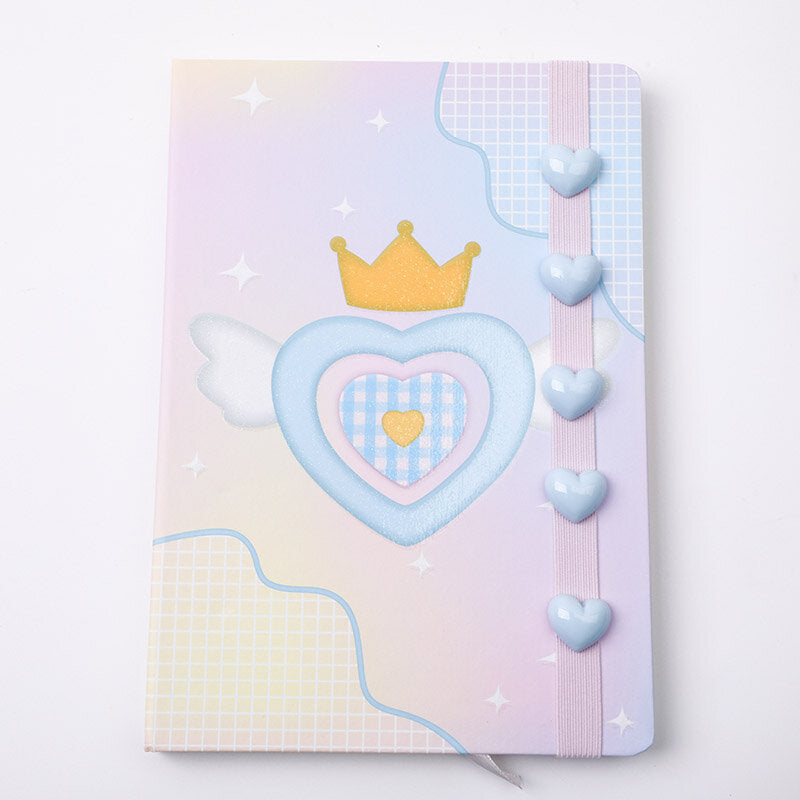 San Valentino - Accessorio a forma di cuore Copertina rigida A5 - Pagina interna con riga orizzontale 96 pezzi