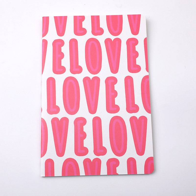 San Valentino - Libro di sutura a forma di cuore dolce A5 - Pagina interna con riga orizzontale 32 pezzi