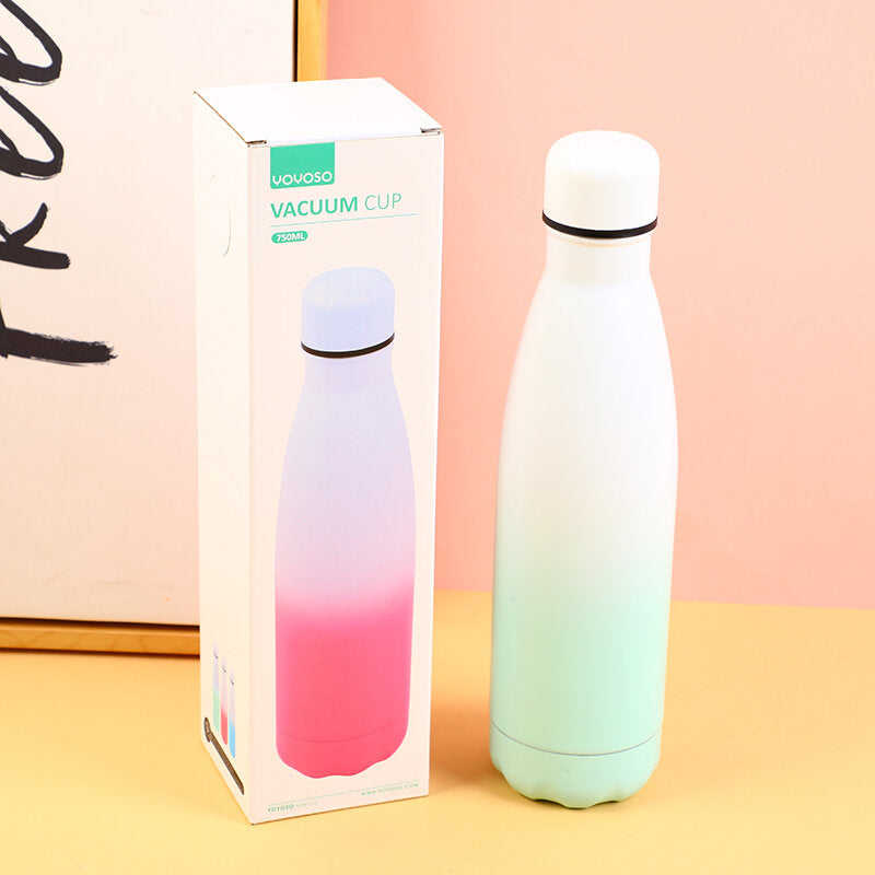 borraccia ovale monostrato in acciaio inossidabile da 750 ml-verde